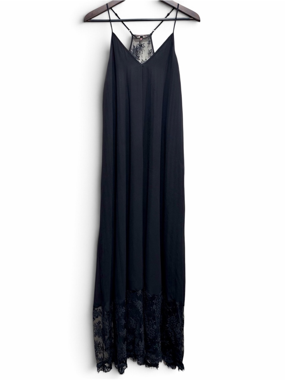 Black Lace Racerback Maxi Slip Dress Victoria’s Secret L Dark Romance
